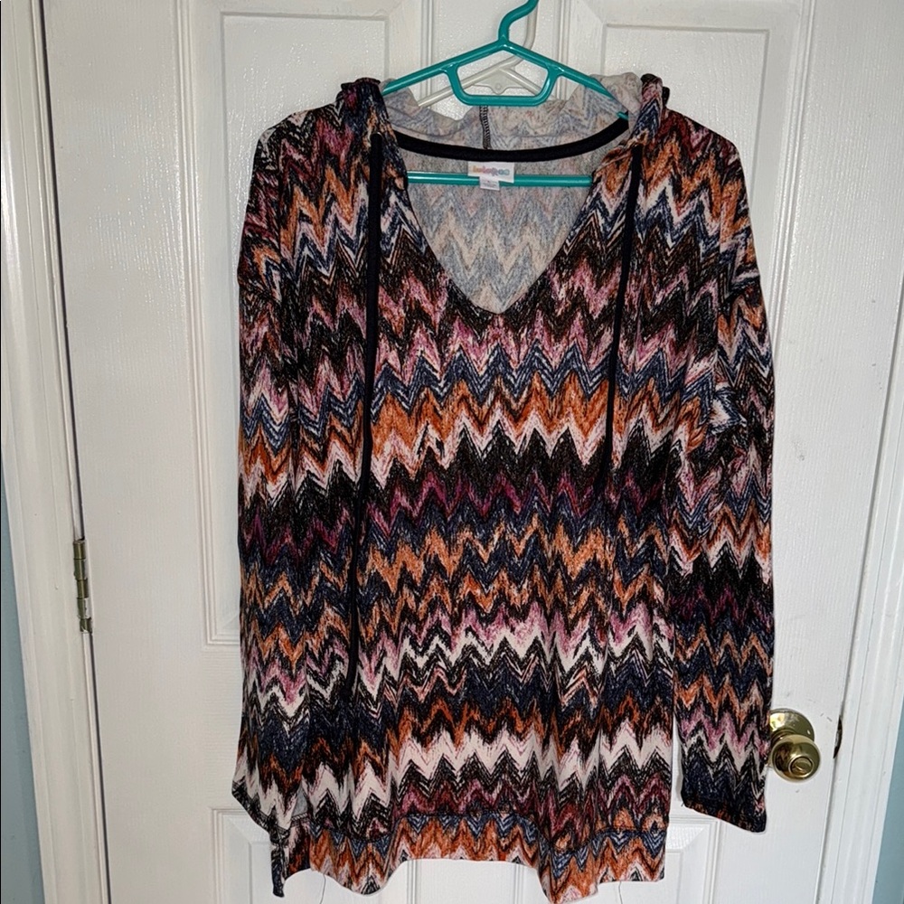 LuLaRoe Multicolor Chevron Hoodie